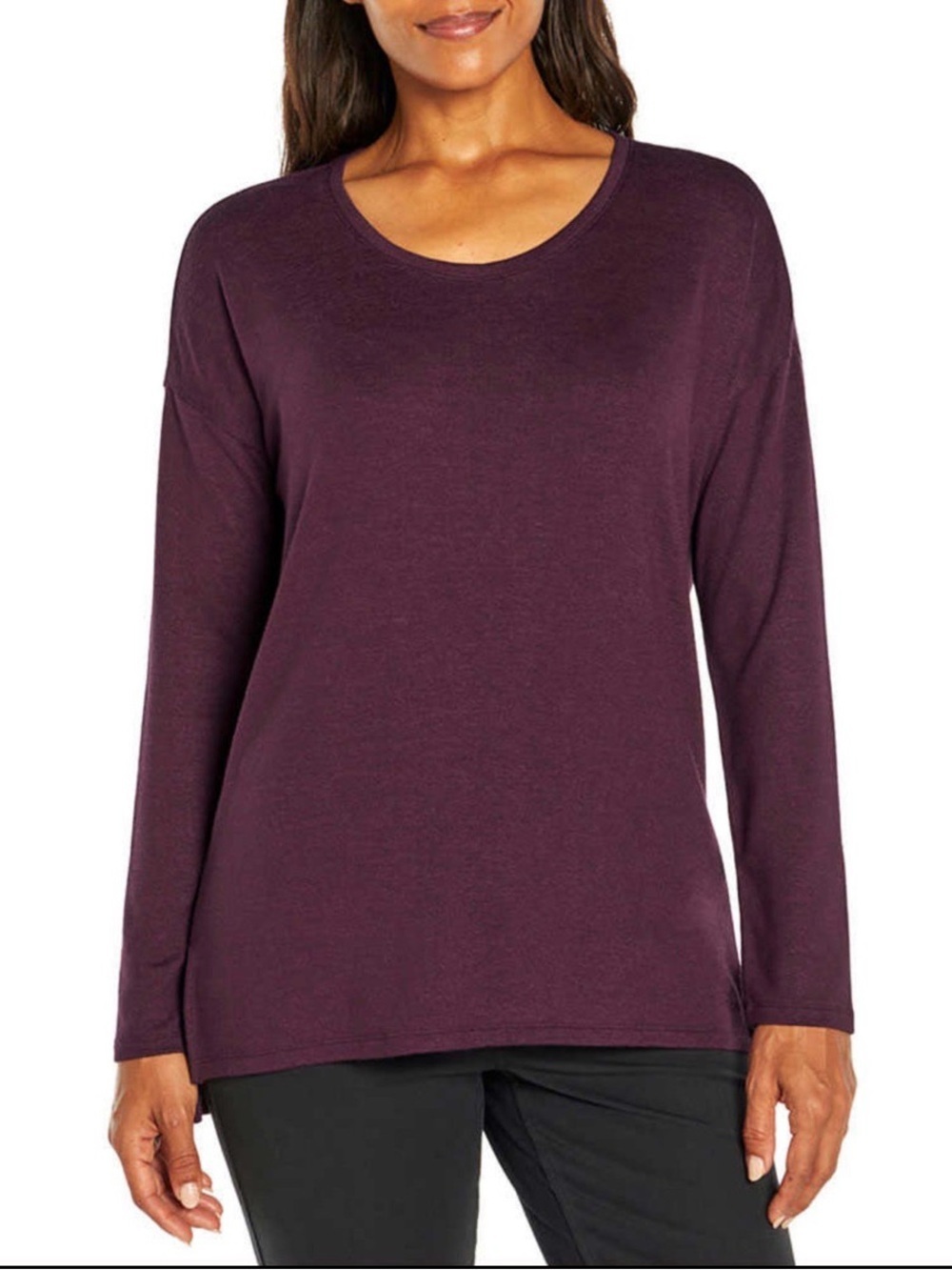 Banana Republic Plum Purple Soft Knit Long Sleeve High Low Sweater